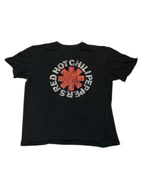 Red Hot Chili Peppers Distressed Logo Graphic Tee Black XL